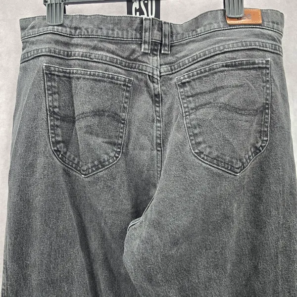 Lee Relaxed Straight Leg Gray Black Denim Pants‎ Jeans 16M - Image 5