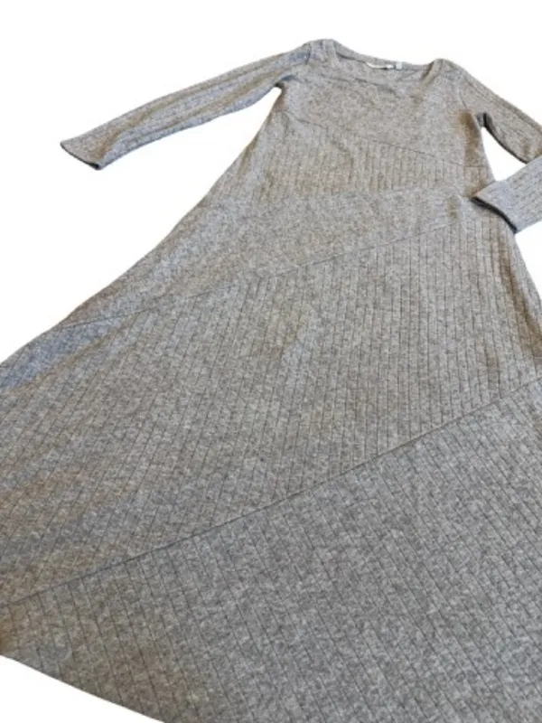 Soft Surroundings Beige Ribbed Knit Sweater Dress Long Sleeve Midi Medium Womens - Image 8