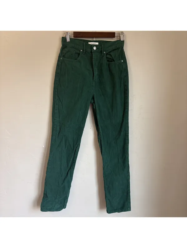 Pacsun Green Corduroy Dad Jeans High Rise Straight Leg Button Fly Size 26 - Image 4