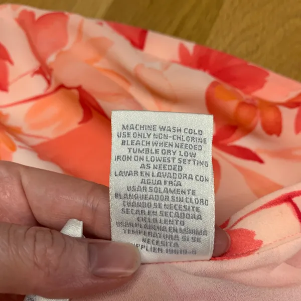 Worthington Pink Orange Floral Chiffon Maxi Skirt Womens‎ Size 12 Side Zip Lined - Image 7