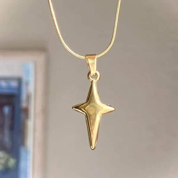 Handmade grunge y2k street style sparkle star fully stainless steel necklace✨ - Image 2