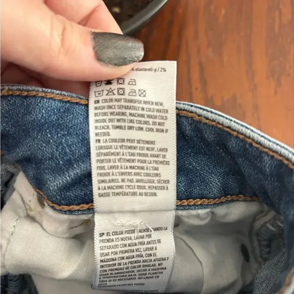 American Eagle Hi-Rise Mini Denim Skirt Distressed Size 00 Blue - Image 4