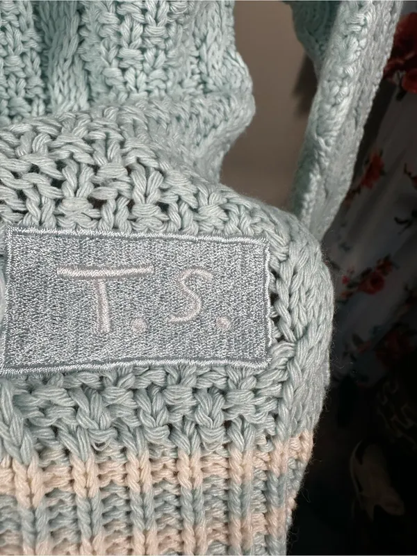 N89. Taylor Swift 1989 Pale Mint Cable-Knit Button Cardigan - Image 3