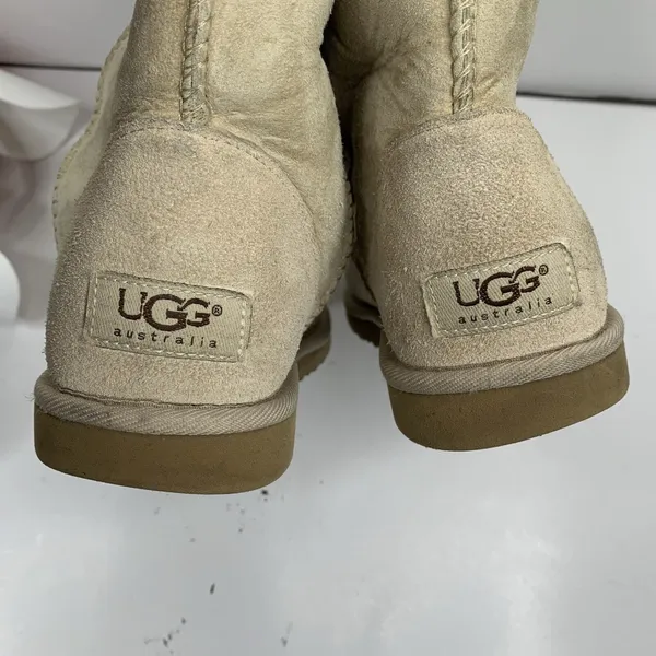 UGG Australia Size‎ 6 Boots Classic Short Beige Suede Leather Sheepskin Women’s - Image 6