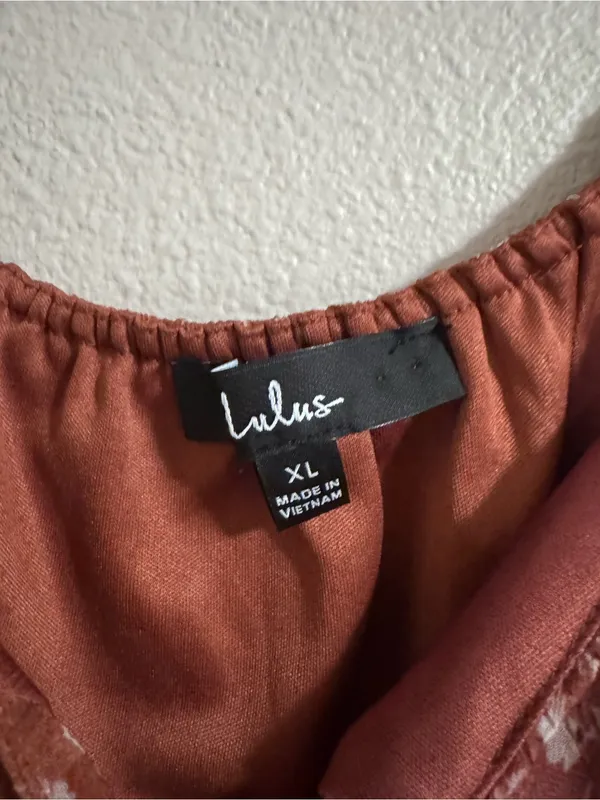 Lulu's Rust Floral Tie-Front Mini Dress - Image 2