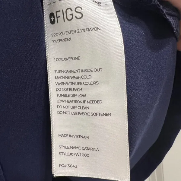 Figs Women's Catarina One Pocket Scrub Top Navy Blue V-Neck Medical Shirt Sz XXL - Image 10