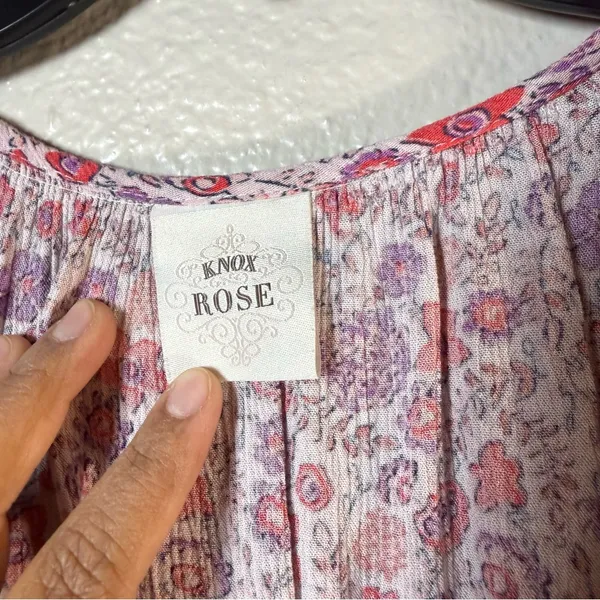 Knox Rose boho Floral V-Neck Dress SZ:L - Image 6