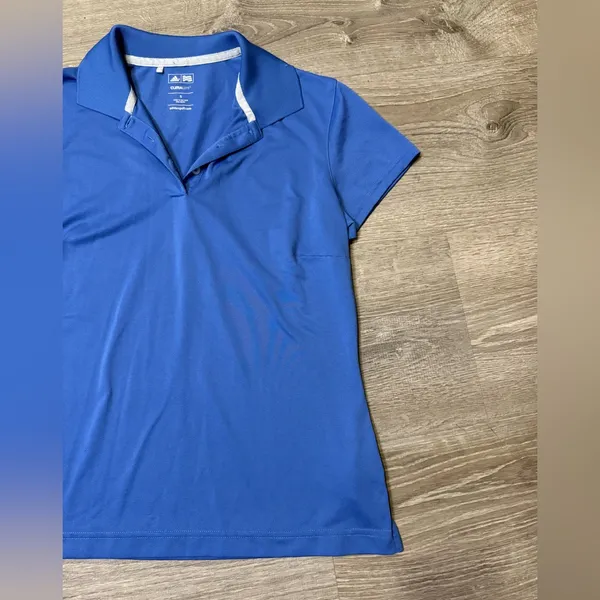 •Adidas• Blue Polo Shirt - Image 2