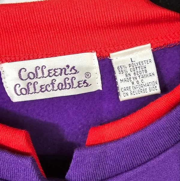 Vintage Colleen’s Collectables Purple Button Down Sweatshirt Cardigan Size L - Image 2