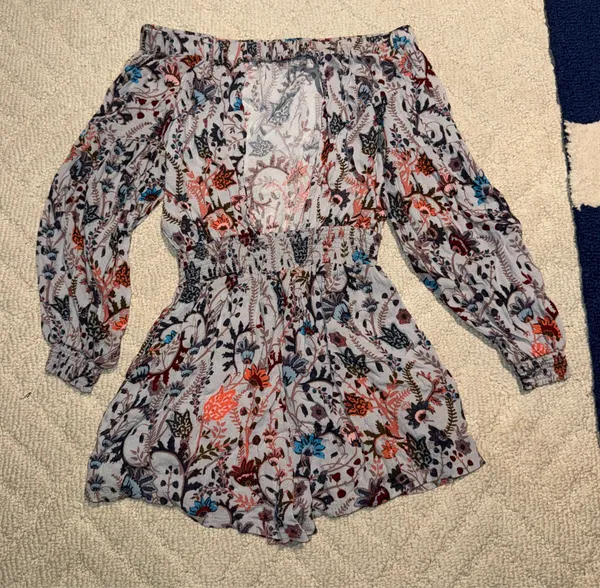 Free People Off-The-Shoulder Romper Floral - Image 4