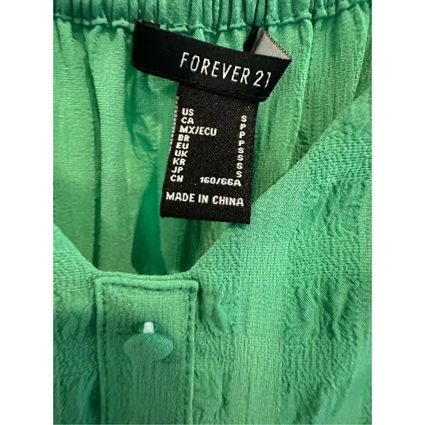 Forever 21 Tiered Midi Dress in Green Size S - Image 5