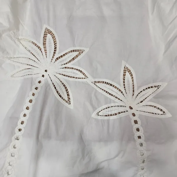 HEMANT AND NANDITA Lani Palm Mini Dress in White XS - Image 12