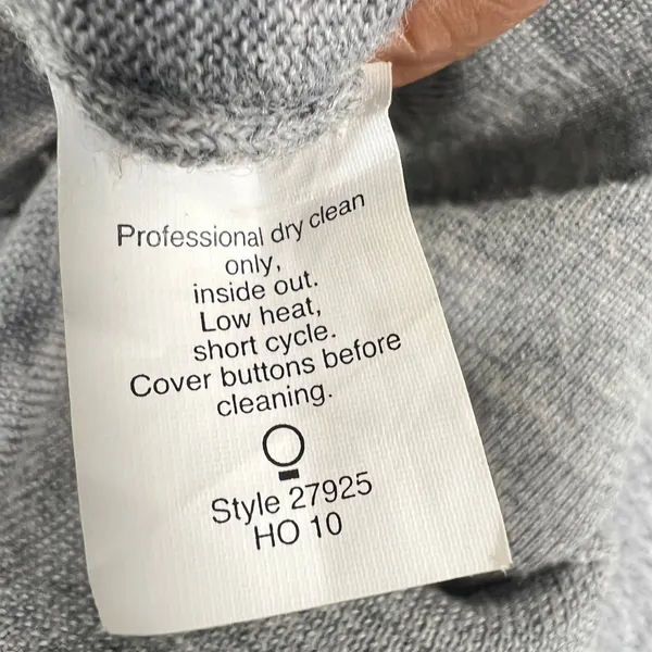 J.Crew 100% Merino Wool V-Neck Long Cardigan Sweater Women Small Gray ‎ Pocket - Image 4