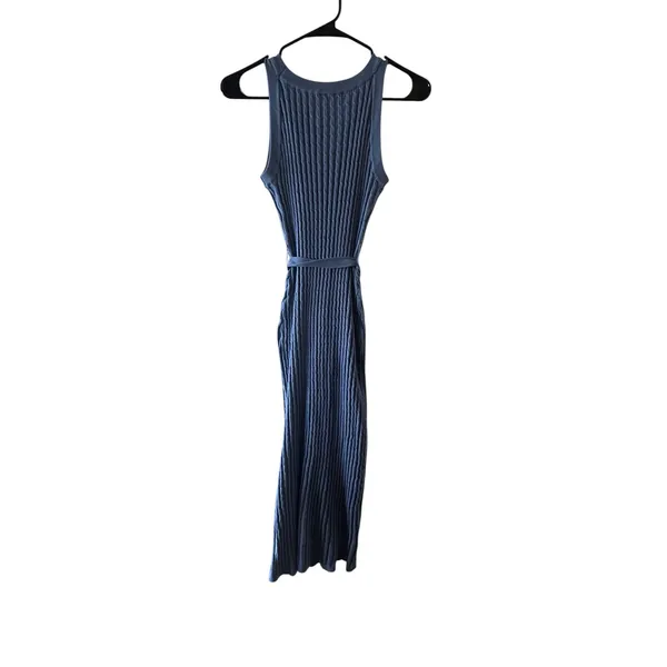V for City Blue Textured Sleeveless Crew Neck Dress Women Sz S - Image 2