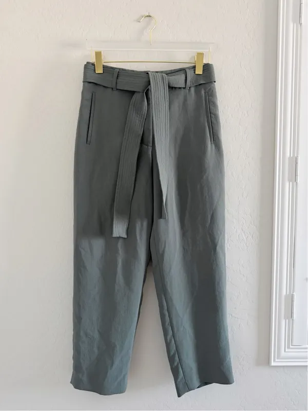 Aritzia Wilfred Jallade High Waisted Tie Front Belted Ankle Pants Size 8 - Image 2
