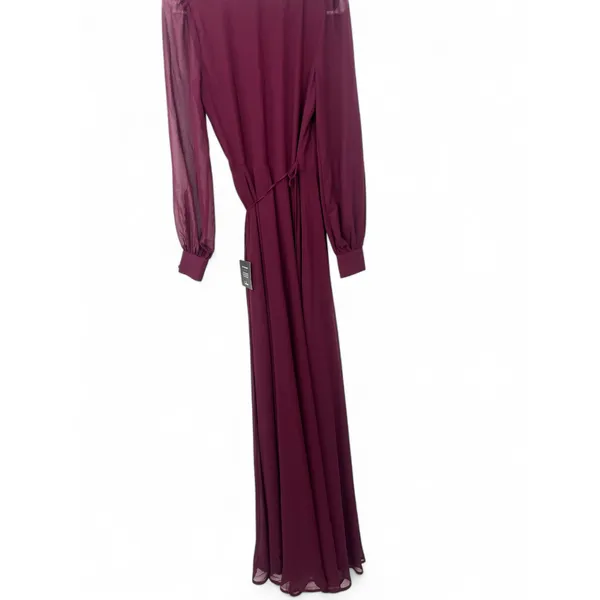 NWT Lulus | XS| My Whole Heart Burgundy Long Sleeve Wrap Dress Maxi Long New - Image 5