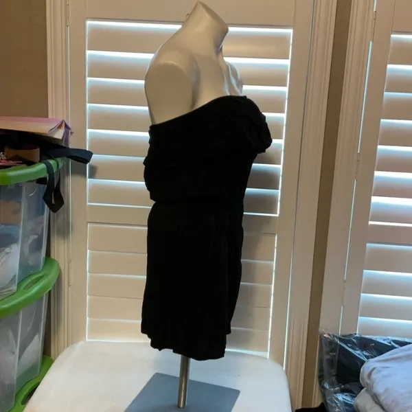 Papaya Black Ruched Strapless Bodycon Dress - Image 2