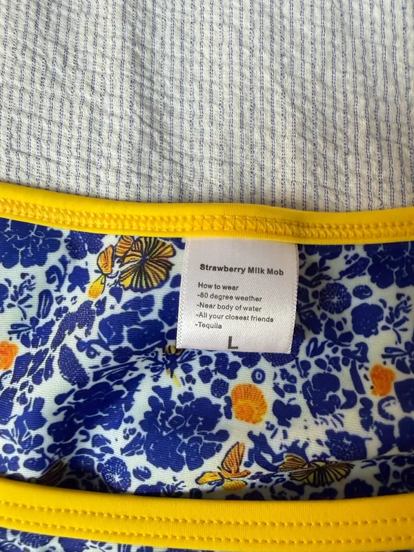 Strawberry Milk Mob Bikini Bottom Blue Size L - Image 2