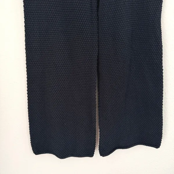 Free People Beach Hailee Waffle Stitch Black Wide Leg Pants Women XS Chunky Knit - Image 5