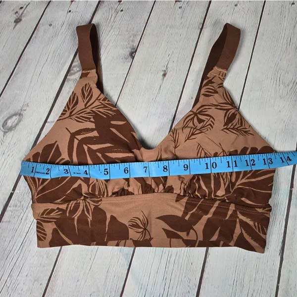 Aerie OFFLINE Tropical‎ Leaf Print Ballet Back Sports Bra Medium Support S NWT - Image 8