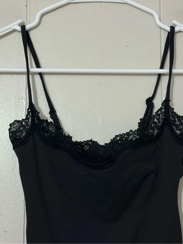 SKIMS Fits Everybody Lace Cami Bodysuit Black Onyx XXS - Image 3