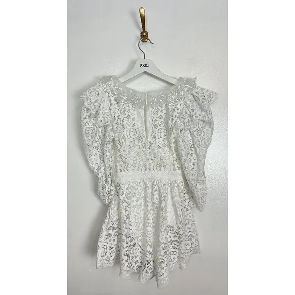 FOR LOVE & LEMONS Santo Romper in White Size XX-Small NWT - Image 10