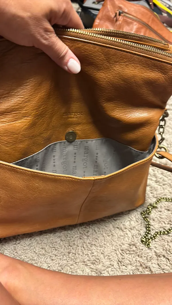 Tan Leather Crossbody Bag - Image 3