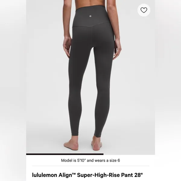 Lululemon Align Super High Waisted 28” Leggings - Graphite Gray - Image 4