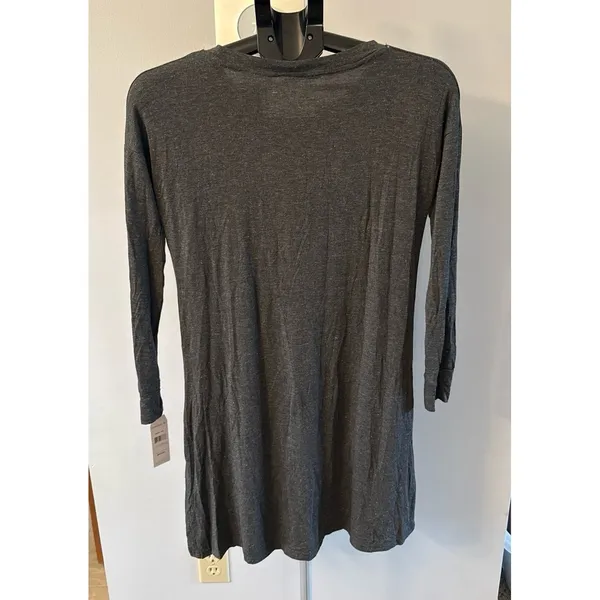 NWT Danskin Women's Gray Long Sleeve‎ Lounge Dress Front Pockets Size XS - Image 5