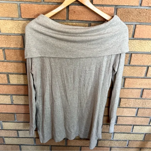 Lucky Brand Off the Shoulder Knit Sweater Beige Size Small - Image 6