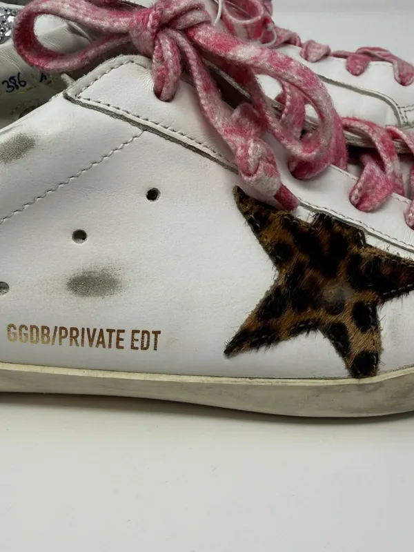 Golden Goose Super-Star Low Top Sneakers Women's IT 40 US 10 White Leopard NWOB - Image 3