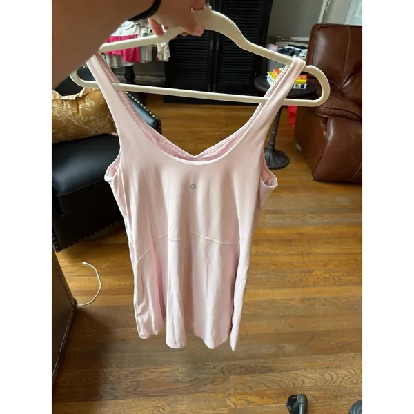 Lululemon Align Dress in a light pink shade features a V-neckline women's 14 - Image 2