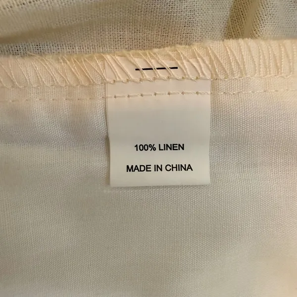 Cream 100% Linen Straight Leg Pants Coastal Summer Trousers Womens Medium - Image 5