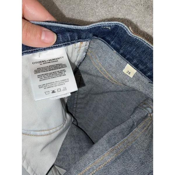 Citizens Of Humanity Cara High Rise Cigarette Ankle Jeans size 26 Dark‎ Blue - Image 5