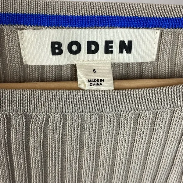 Boden Tan Ribbed Knit Long Sleeve Vintage Sweater Top S - Image 5
