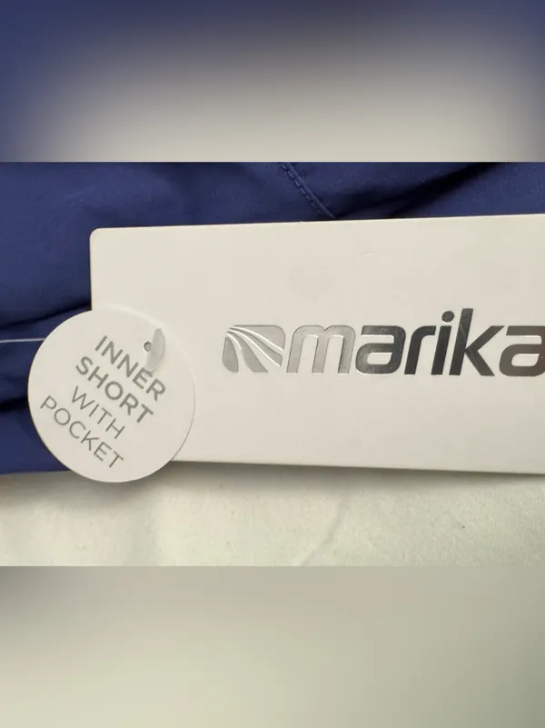 Marika Royal Blue Circle Skirt with White Waistband - Image 2