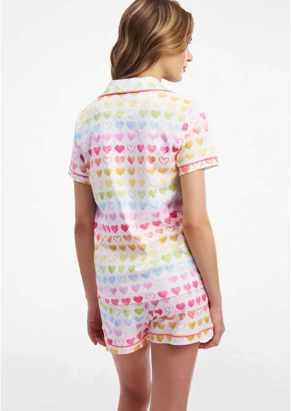 Roller Rabbit Watercolor Rainbow Heart Polo Pajamas - Image 5