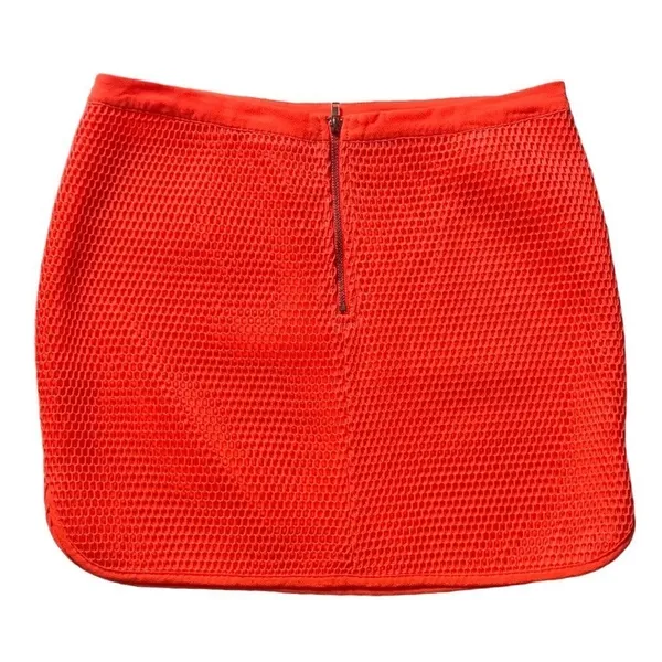 Neon Orange Net Mini Skirt‎ Honeycomb Lined Mesh Size L Rave Clubwear Festival - Image 3