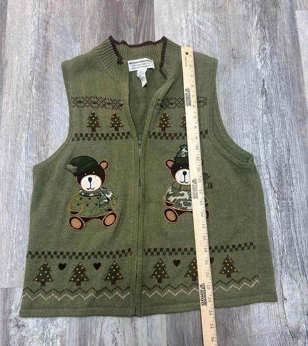 Heirloom Collectibles Christmas Collection Fill Zip Sweater Vest Size XL - Image 3