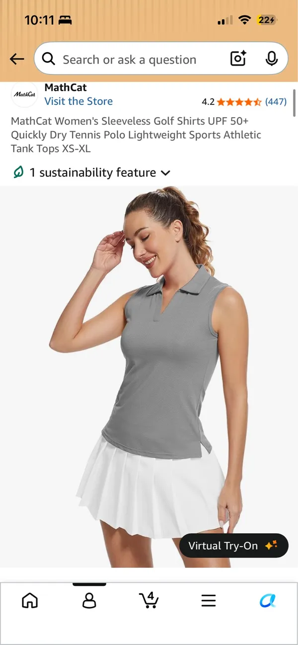 NWT Amazon Golf Tank Top Gray Size M - Image 2