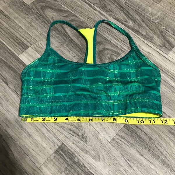 Champion Green/Neon Yellow Sports Bra; small - Image 3