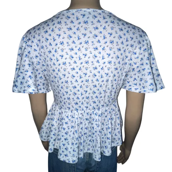 SheIn Ditsy Floral Peplum Top - Image 7