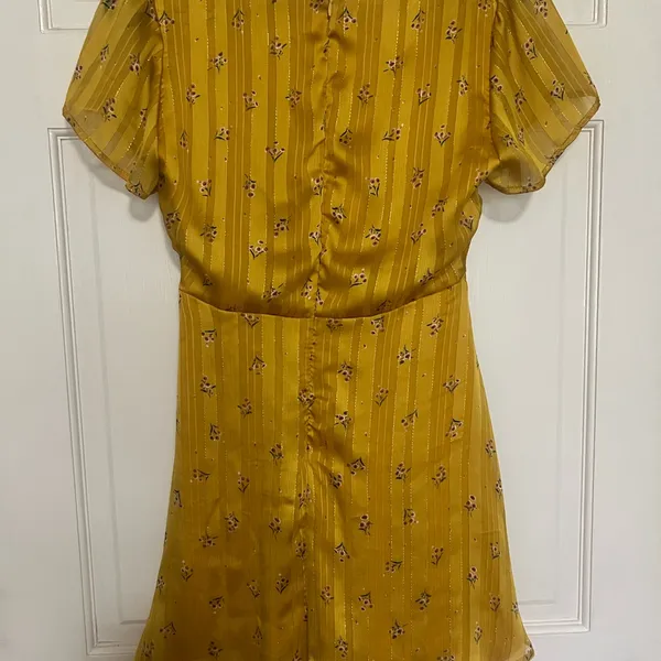 Lulu's Golden Floral Mini Dress - Image 4