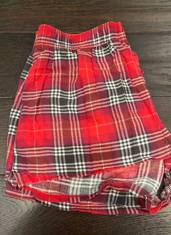 Pink Red Plaid Boxy Pajama Shorts - Image 5