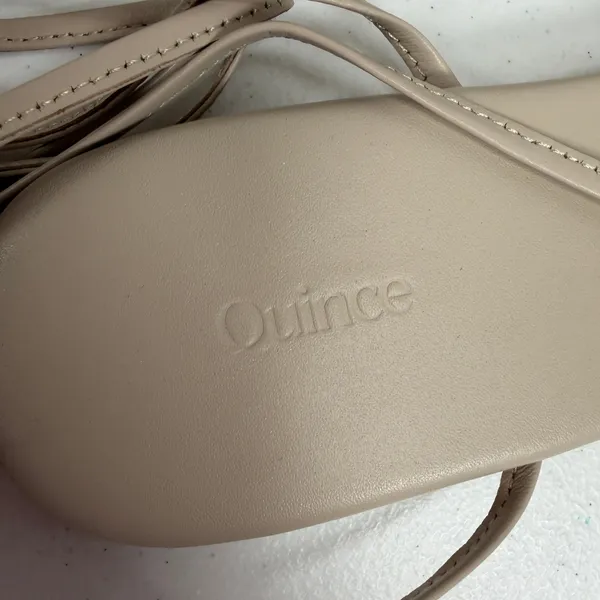 Quince 8 Flat Sandals Leather Ankle Wrap Square Toe Nude Strappy Minimalist Boho - Image 4