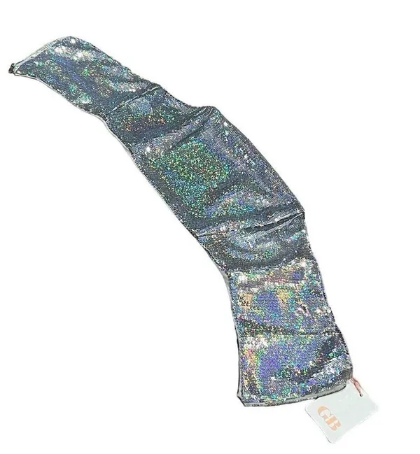 GB Women's Silver Sequin Bandeau Camisole Top Size M Party Sparkly - Image 13