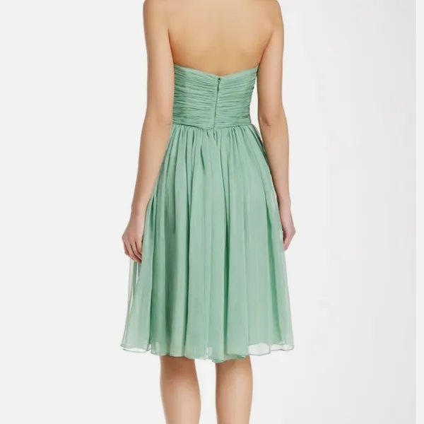 Halston Heritage Meadow Embellished Mint Green Strapless Chiffon Mini Dress $545 - Image 2
