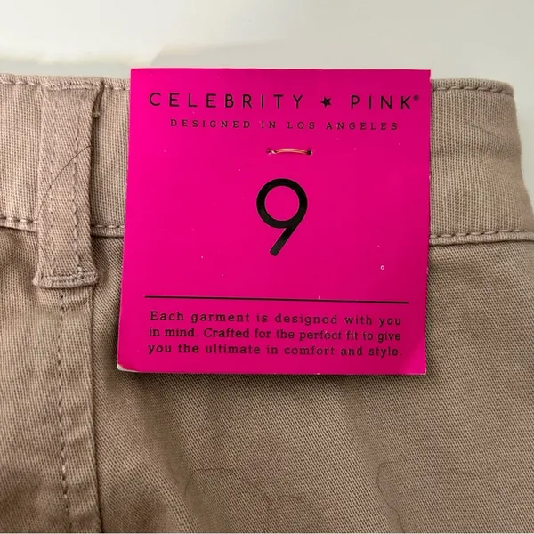 Celebrity Pink‎ Skirt A Line Mini Button Front Tan Size 9 NWT - Image 5
