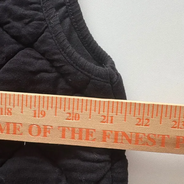 Mono B Quilted‎ Hooded Vest Black Full Zip Pockets Women's Size L - Image 5