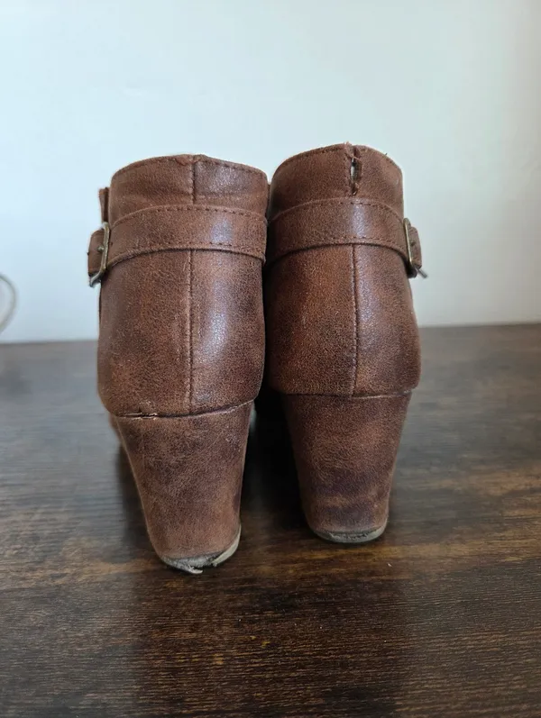 Maurices Cheri Lace Up Wedge Bootie Ankle Boot Brown Boho Indie Size 8 *flawed* - Image 10